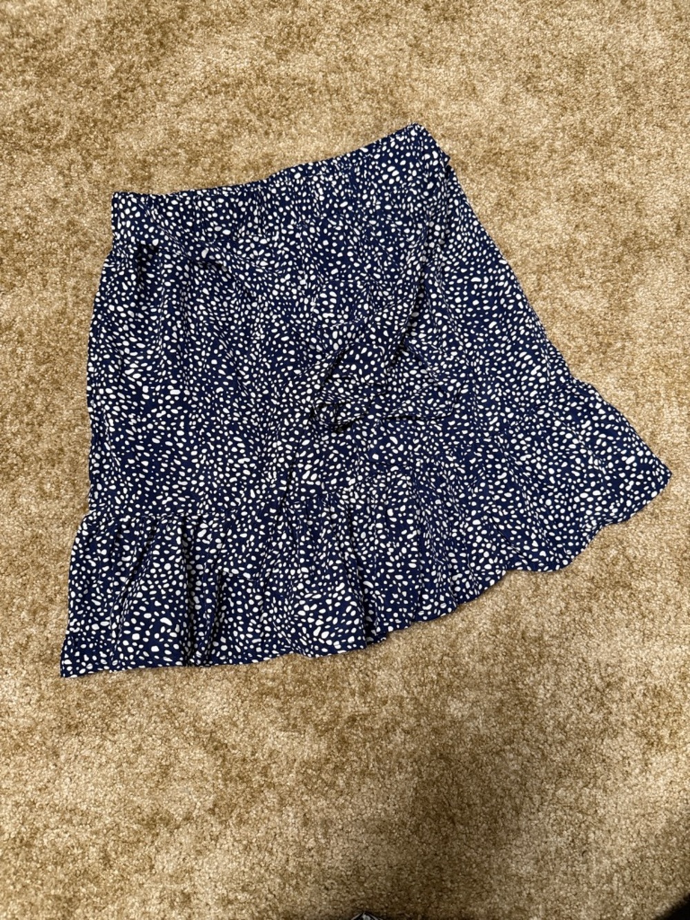 SHEIN Navy Mini Skirt with White Spot Print